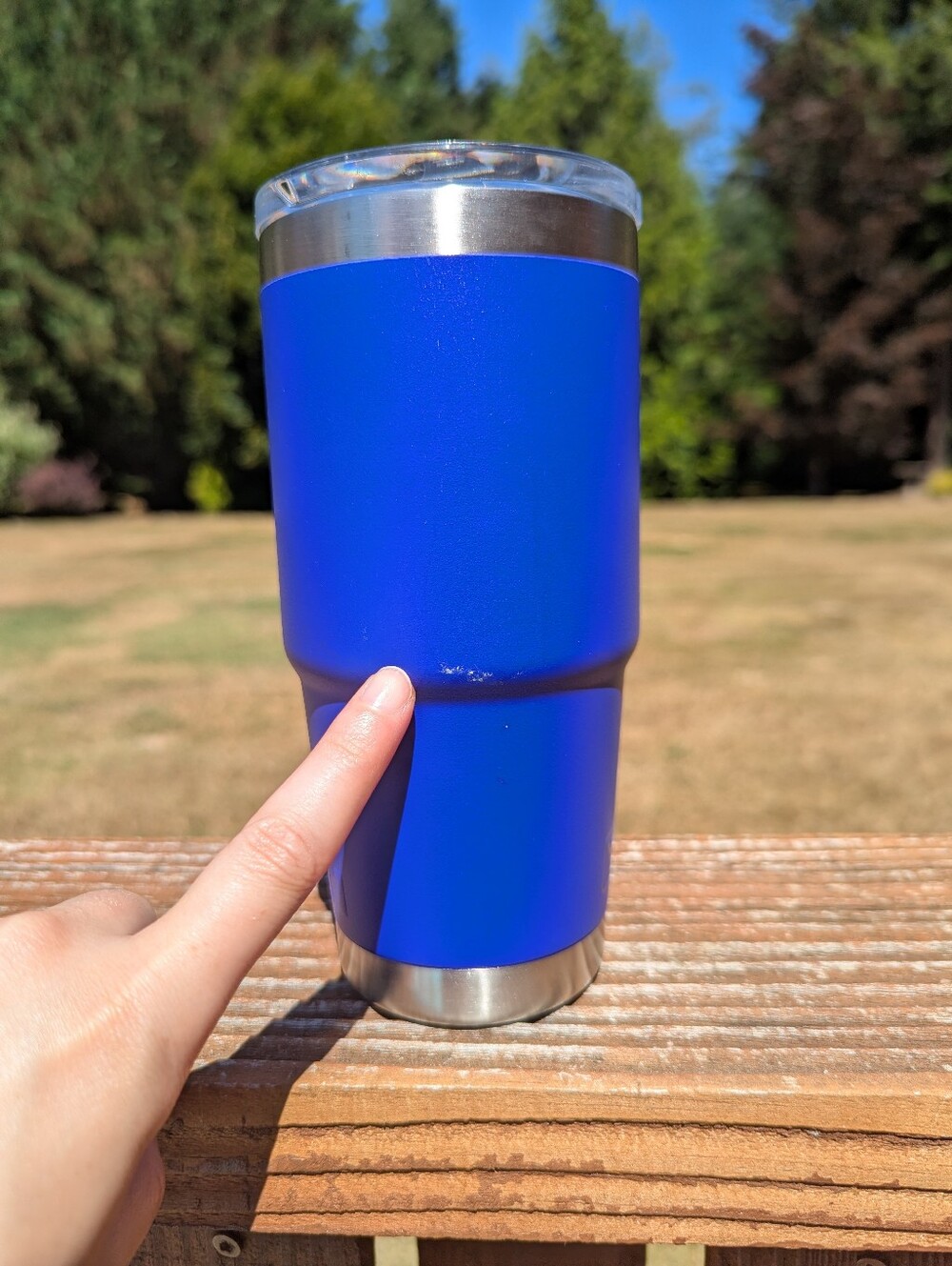 Yeti 20oz Rambler Travel Insulated Cup w/ Screw On Lid Blue - Picture 5 of 8